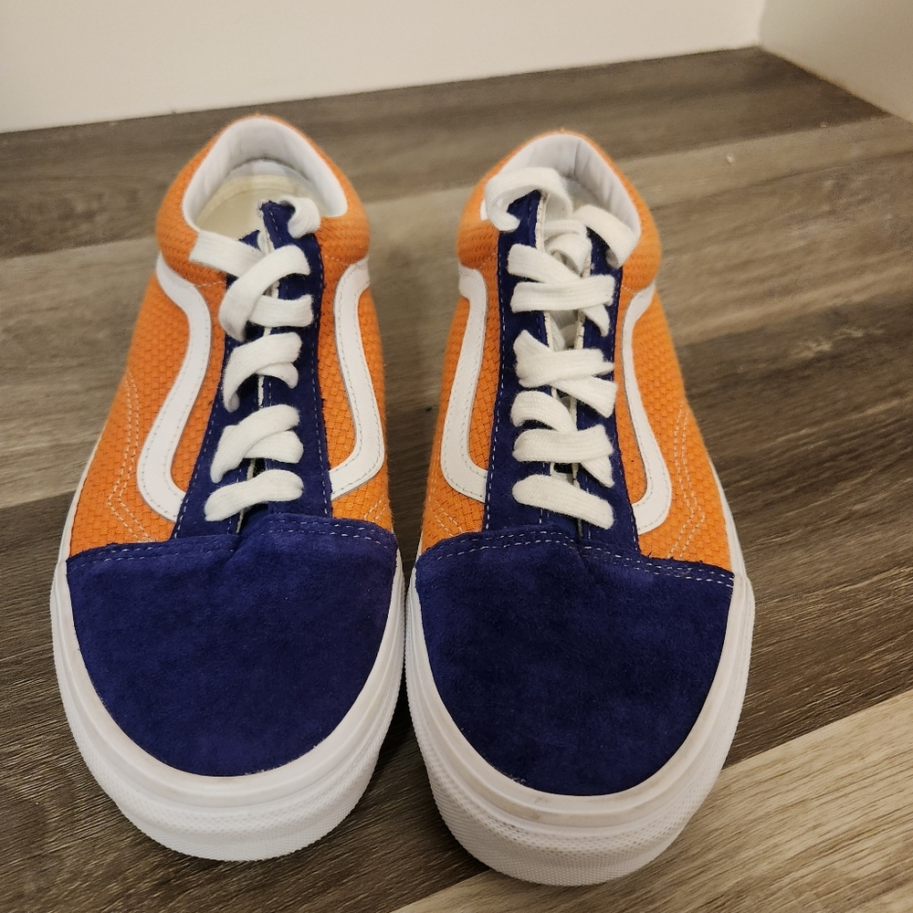 Vans Old Skool Orange & Blue Sneakers Women's Size 9.5 Streetwear Skate Shoes - Picture 5 of 16